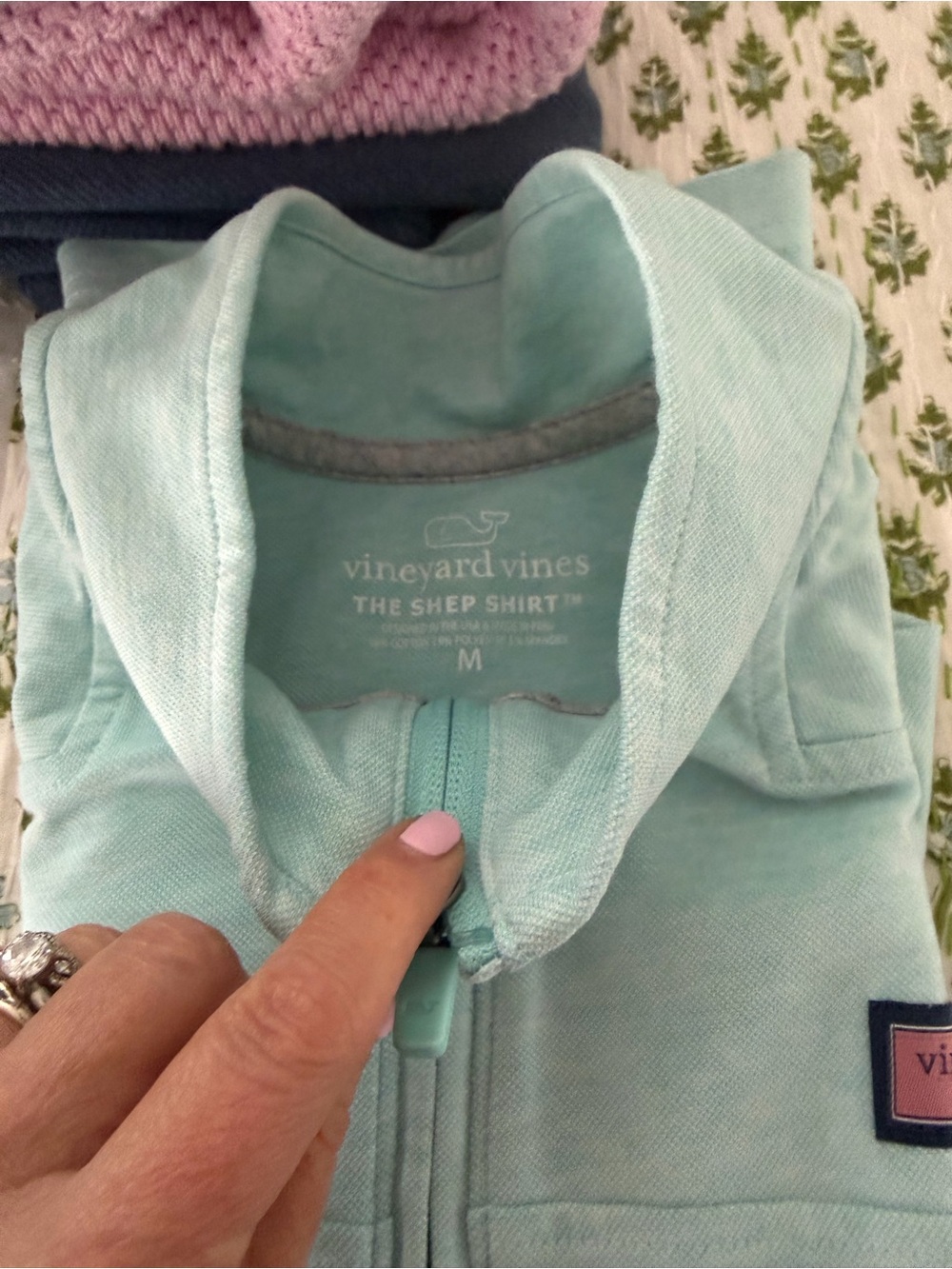 Vineyard Vines Men’s  Aqua  Quarter Zip